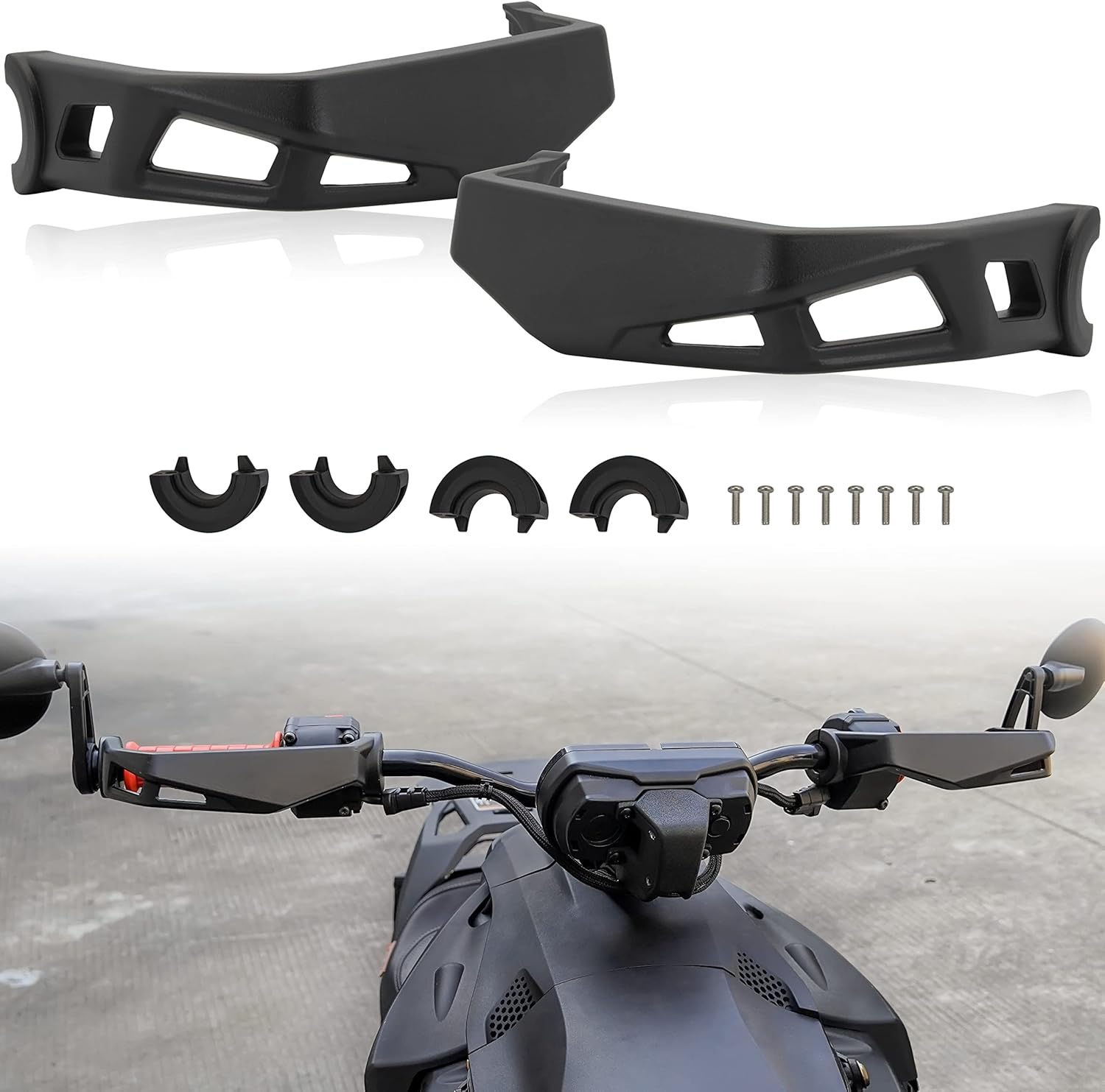 LDETXY Handguards for Can Am Ryker, Black Aluminum Hand Guards Protector Kit for Can-Am Ryker Accessories (2PCS, Replace #219400998)