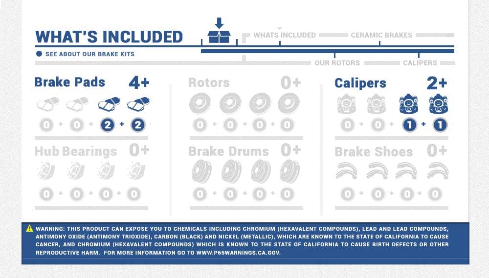 Callahan CCK02395 [2] REAR Performance Black Powder Coated Calipers + [4] Quiet Low Dust Ceramic Brake Pads