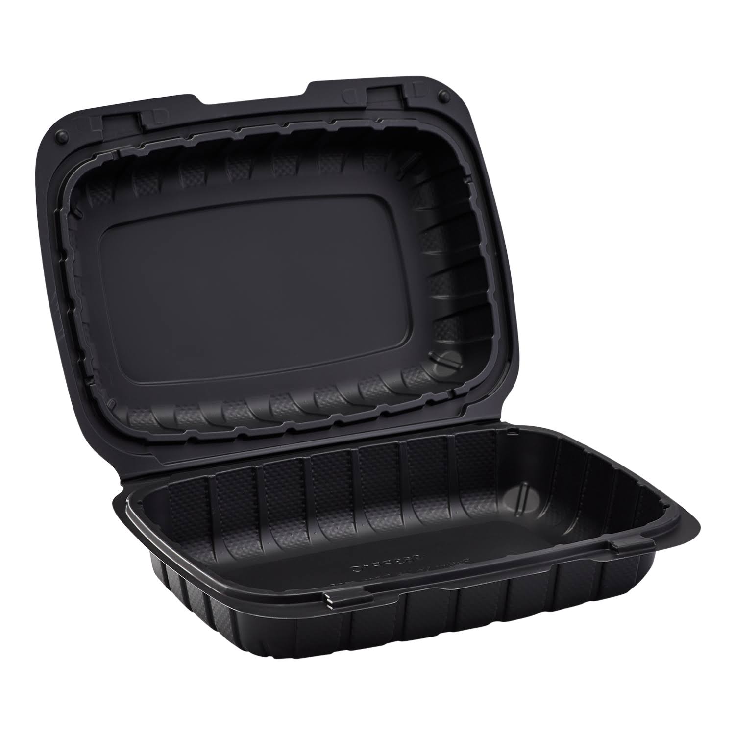 Medium Black Take Out Containers - 9x22x6x22 Mineral Filled Carry Out Box