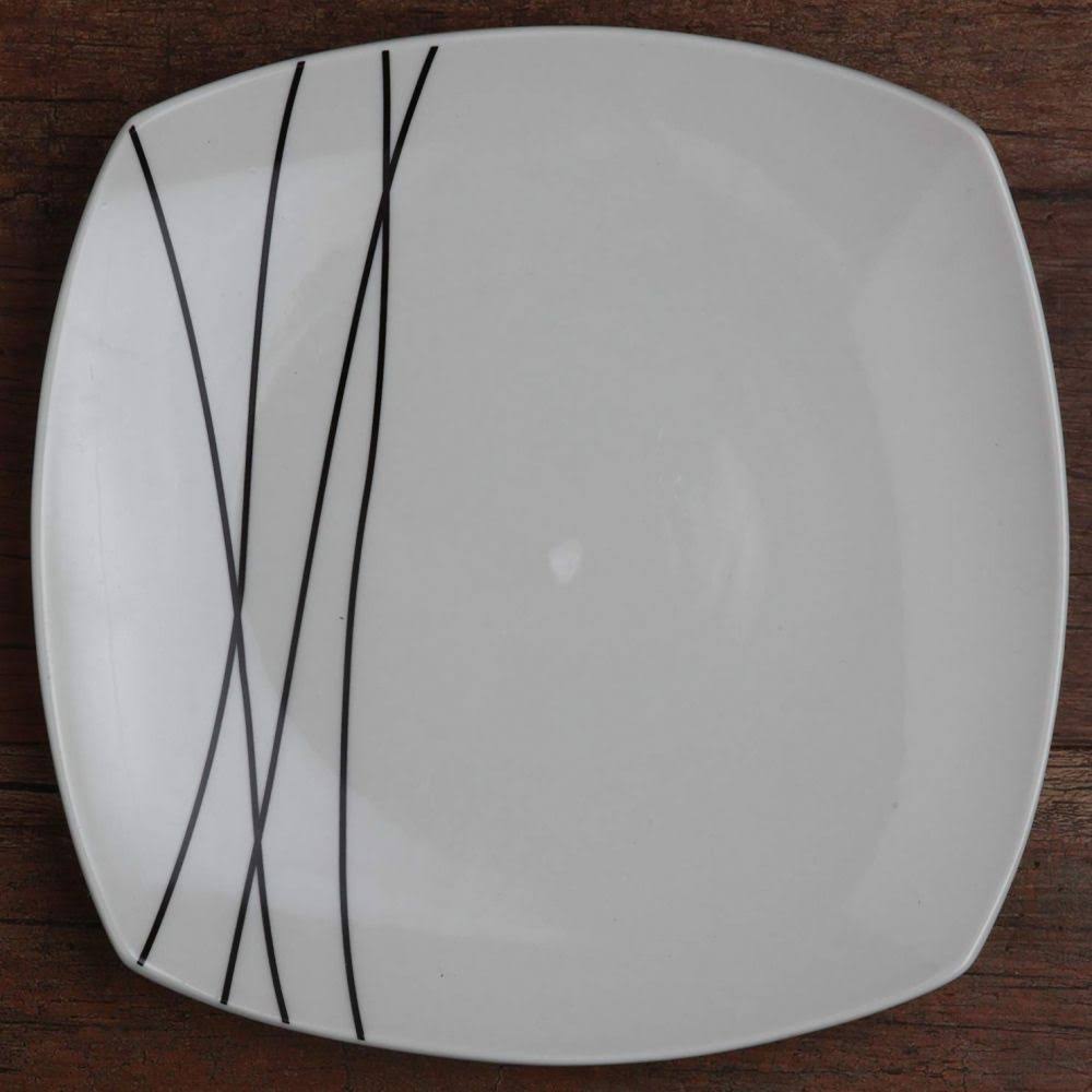 Melange Porcelain Square 32-Piece Dinner Set - Dinner PLATE, Salad PLATE, Soup Bowl u0026 Mug (8 Each)