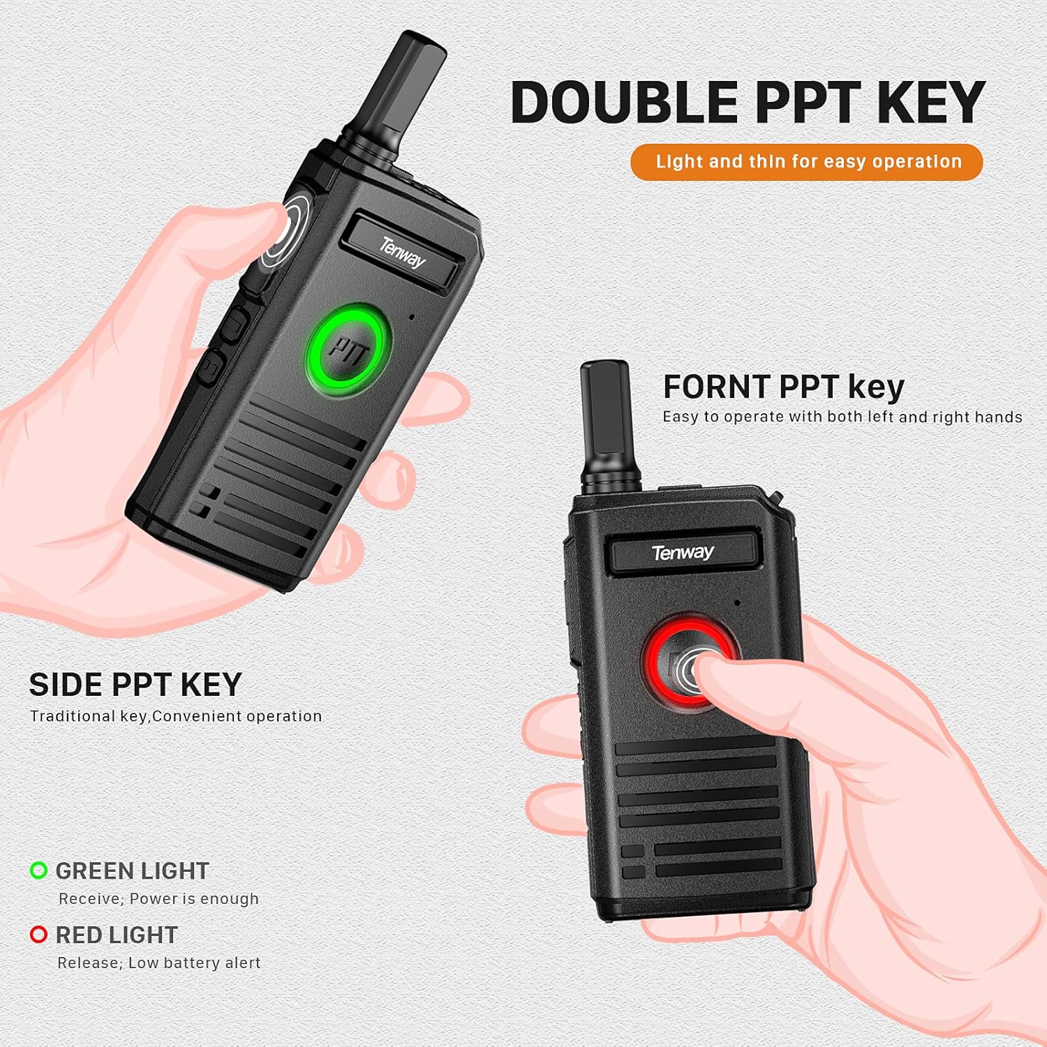 Walkie Talkie for Adults Long Range Rechargeable Mini Two Way Radio with Earpiece VOX Hands Free for Family Kids Trip Camping Hiking (4 Pack)