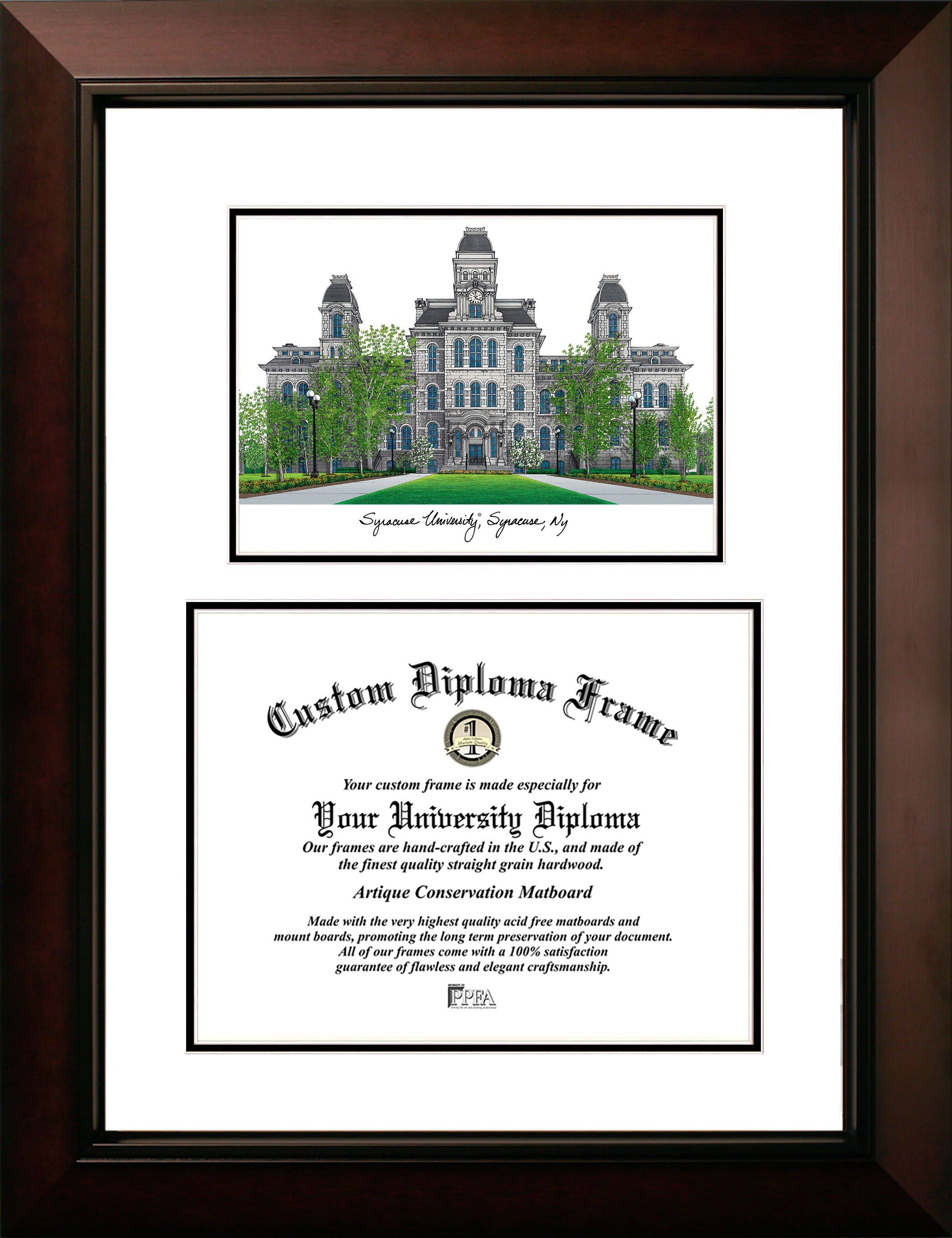 Campus Images NY999LV-1411 11 x 14 in. Syracuse University Legacy Scholar Diploma Satin Frame