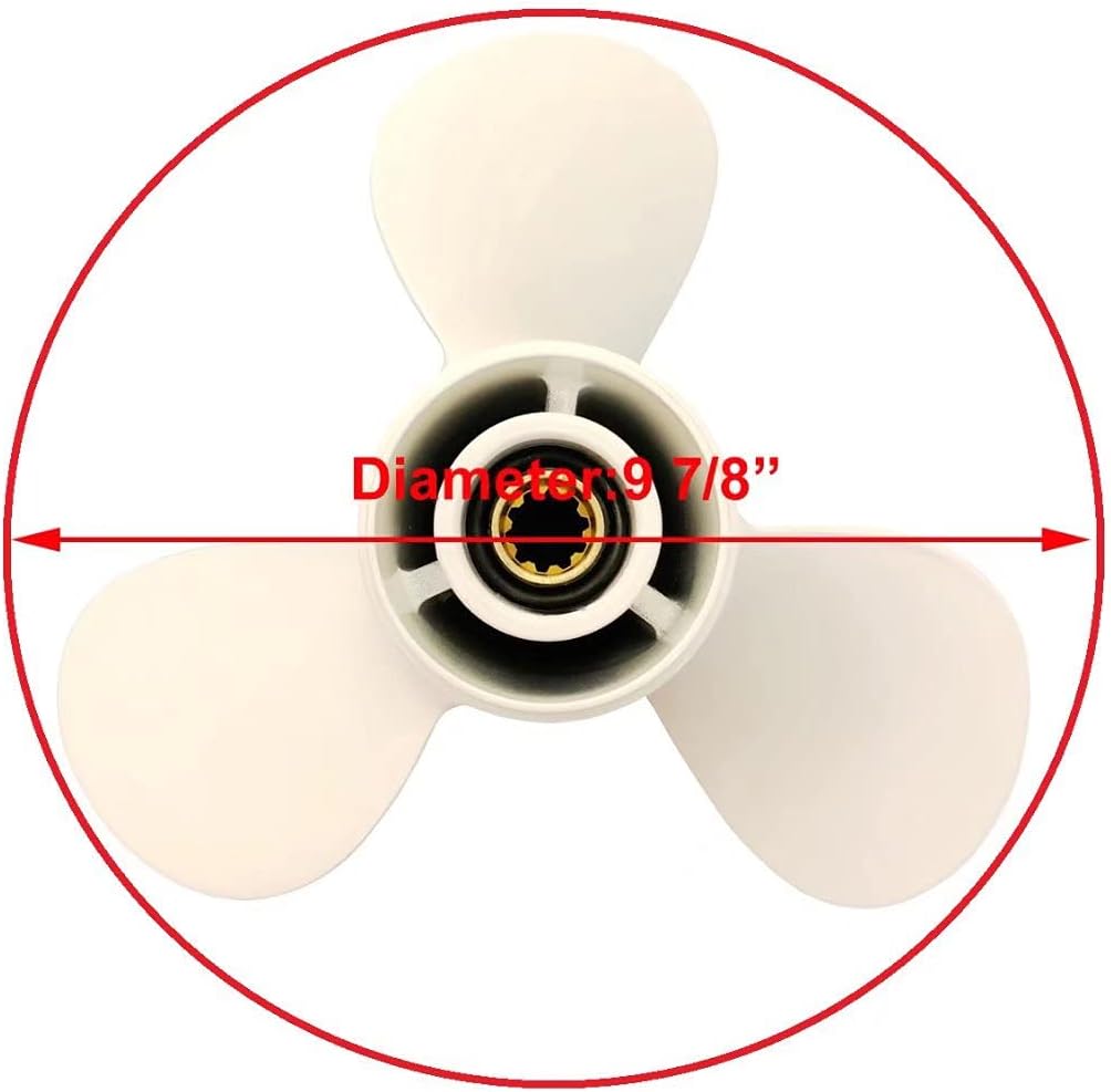COPKINGO Boat Propeller for Yamaha Outboard Motor 20hp 25hp 30hp/ Outboard Propeller for Yamaha Engine 10 Tooth Pack of 2