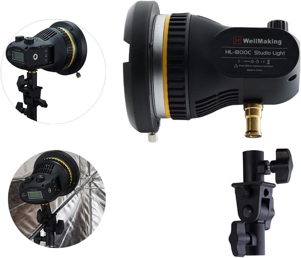 Wellmaking 80W Portable LED Light Continuous Light COB Spotlight Video Light CRI 97+ Dimmable Lightweight Noiseless Fresnel Lens AC/DC Power Supply Bowens Mount Portable Light for Photography