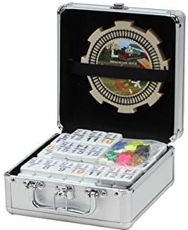 Double 15 Numeral Pro Size Mexican Train & Chicken Domino Set in Aluminum Case Pack of 2