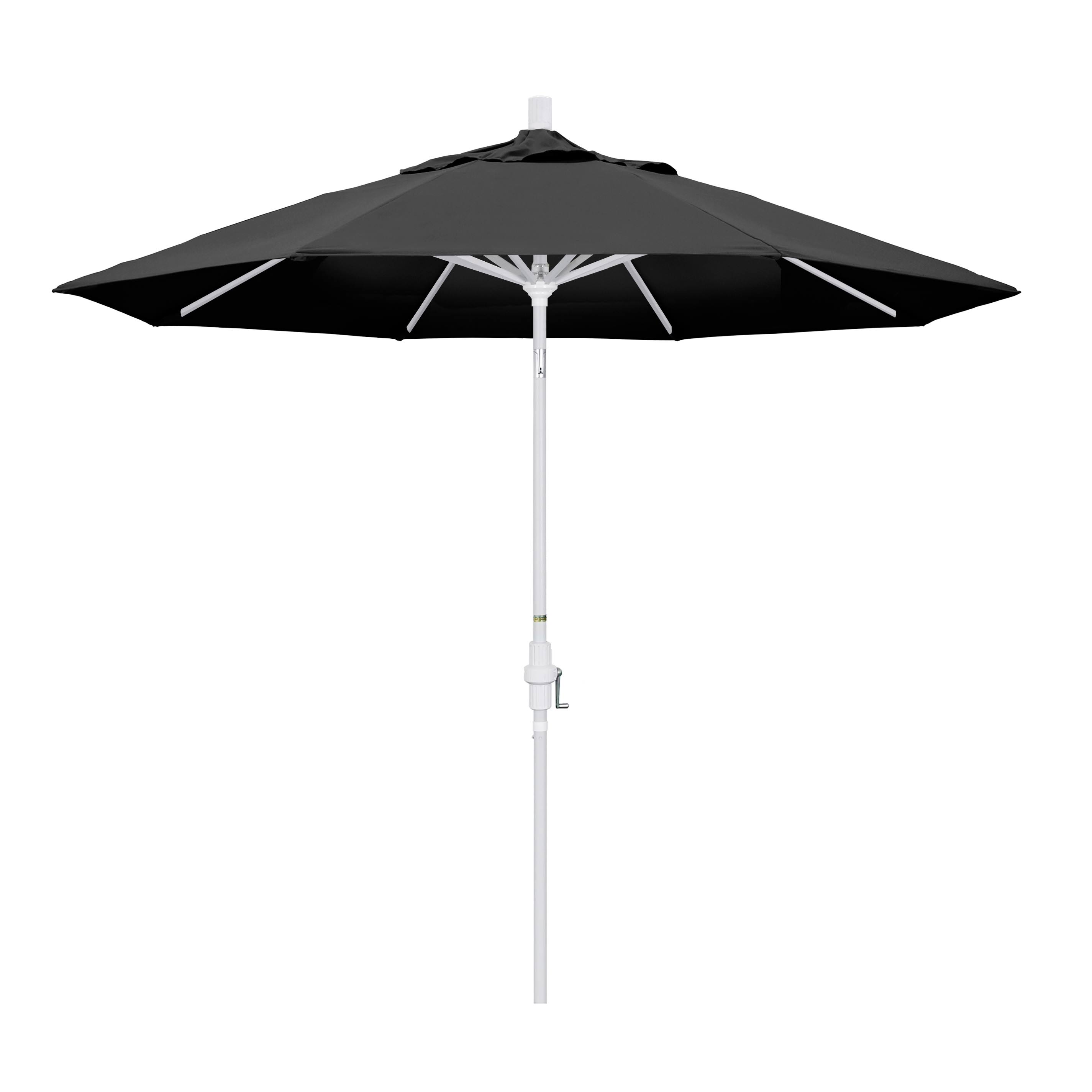 California Umbrella-194061164013-9' Aluminum Market Umbrella F32 - Black 170: Matted WhiteOlefin