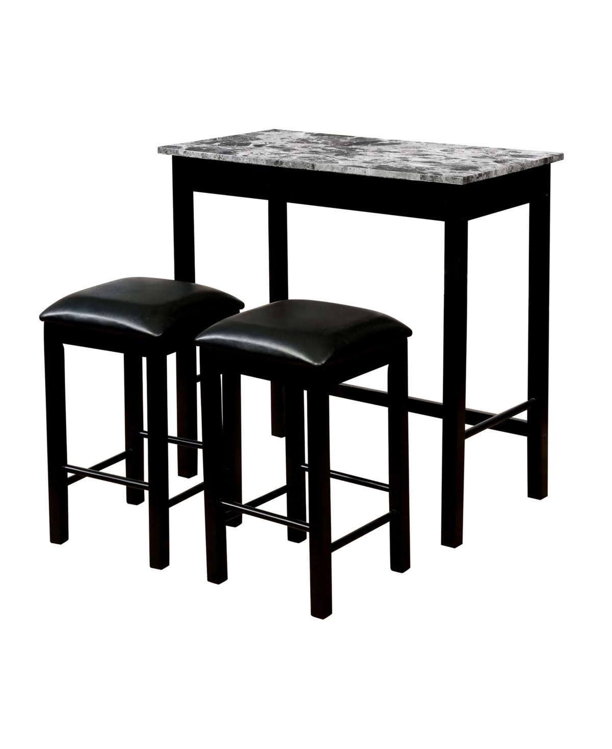 Furniture of America Leonardesse 3-Piece Counter Height Table Set - Black