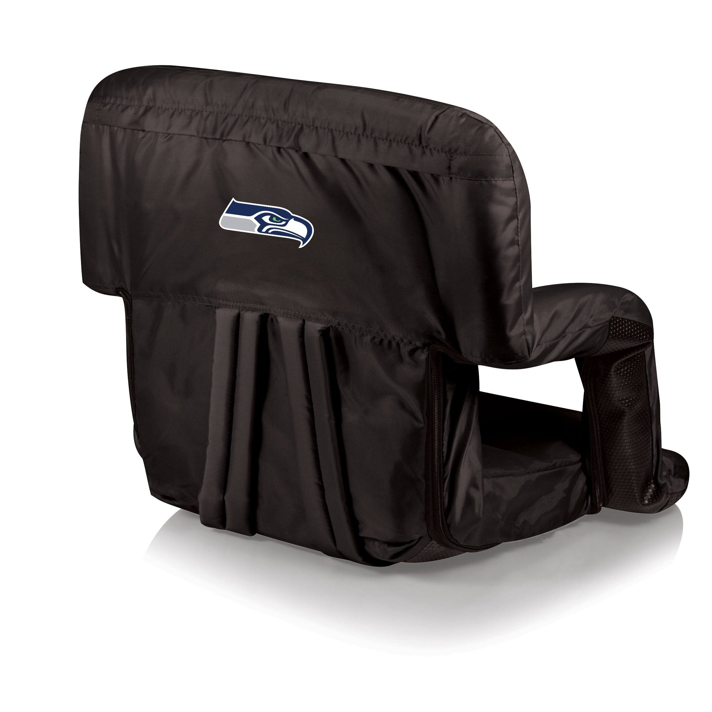 Picnic Time Portable Ventura Reclining Seat - Seattle Seahawks (Black)