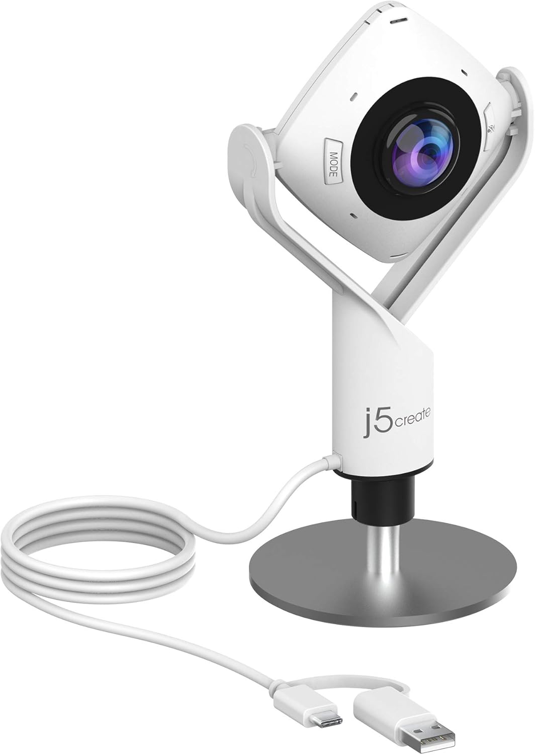 j5create 360 Degree All Around Meeting Webcam - 1080P HD Video Conference Camera with High Fidelity Microphone, USB-C | for Video Conferencing, Online Classes Pack of 2