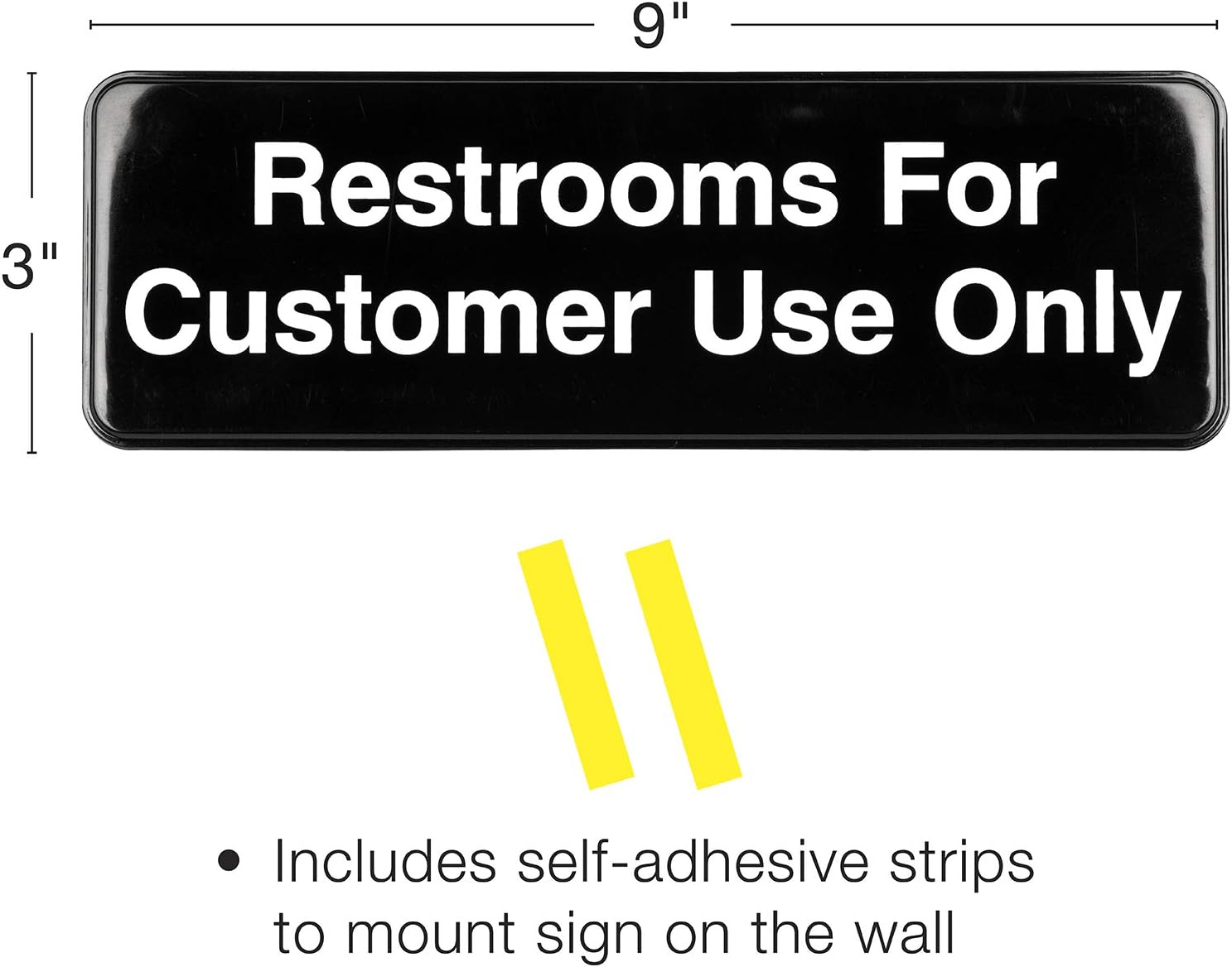 Excello Global Products Restrooms for Customer Use Sign: Easy to Mount Informative Plastic Sign with Symbols 9