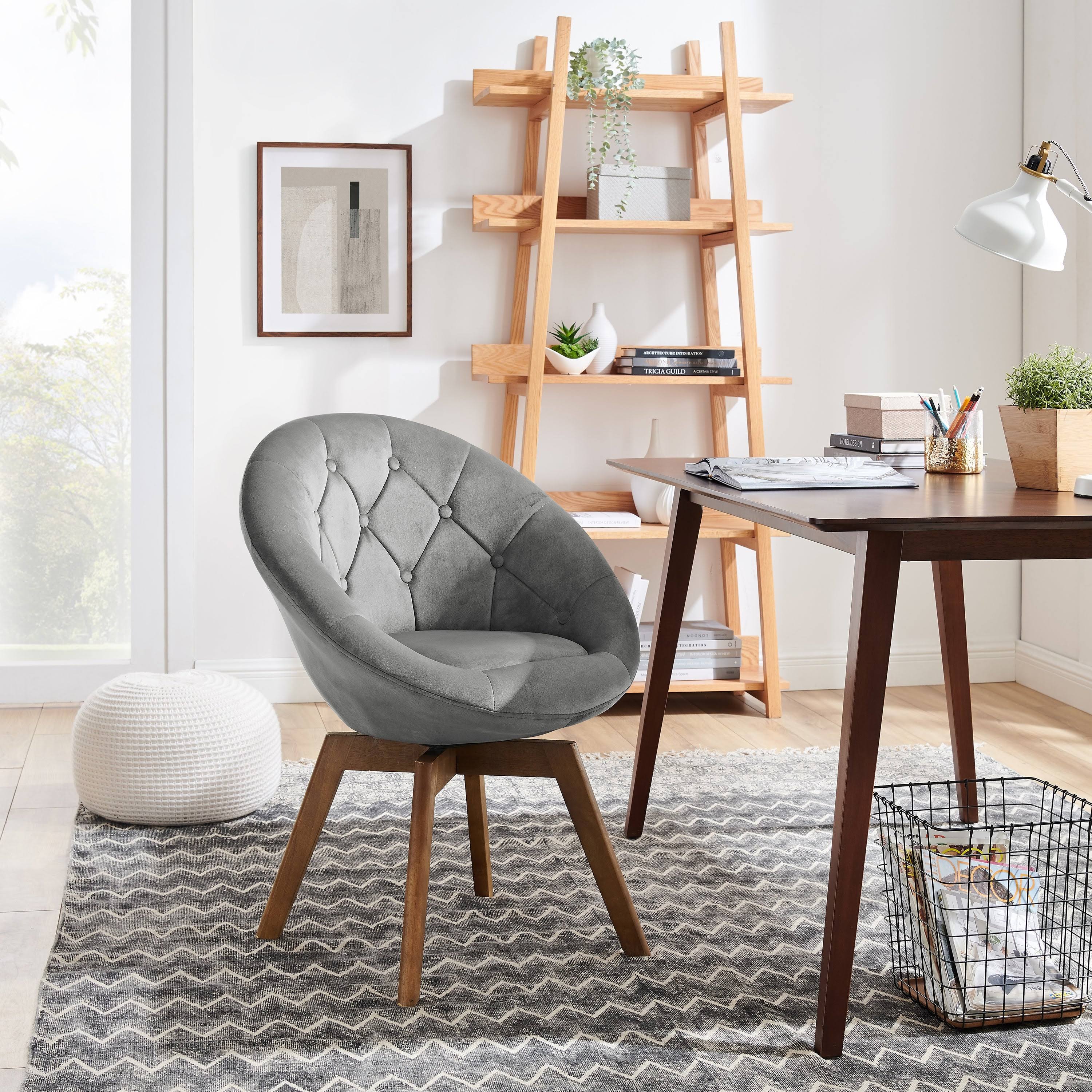 Carson Carrington KALLAX Velvet or PU Tufted Round Swivel Accent Chair - 27.19x22W x 24.03x22D x 33.88x22H - Pink Velvet