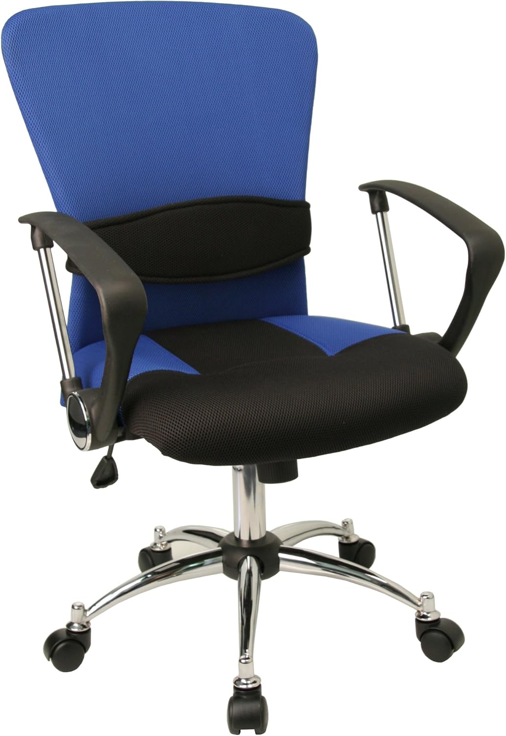 Flash Furniture Mid-Back Red Mesh Swivel Task Office Chair with Adjustable Lumbar Support and Arms