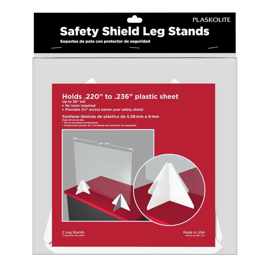 Plaskolite 1015565 Thick Gauge Safety Shield Leg Stands - Pack of 12