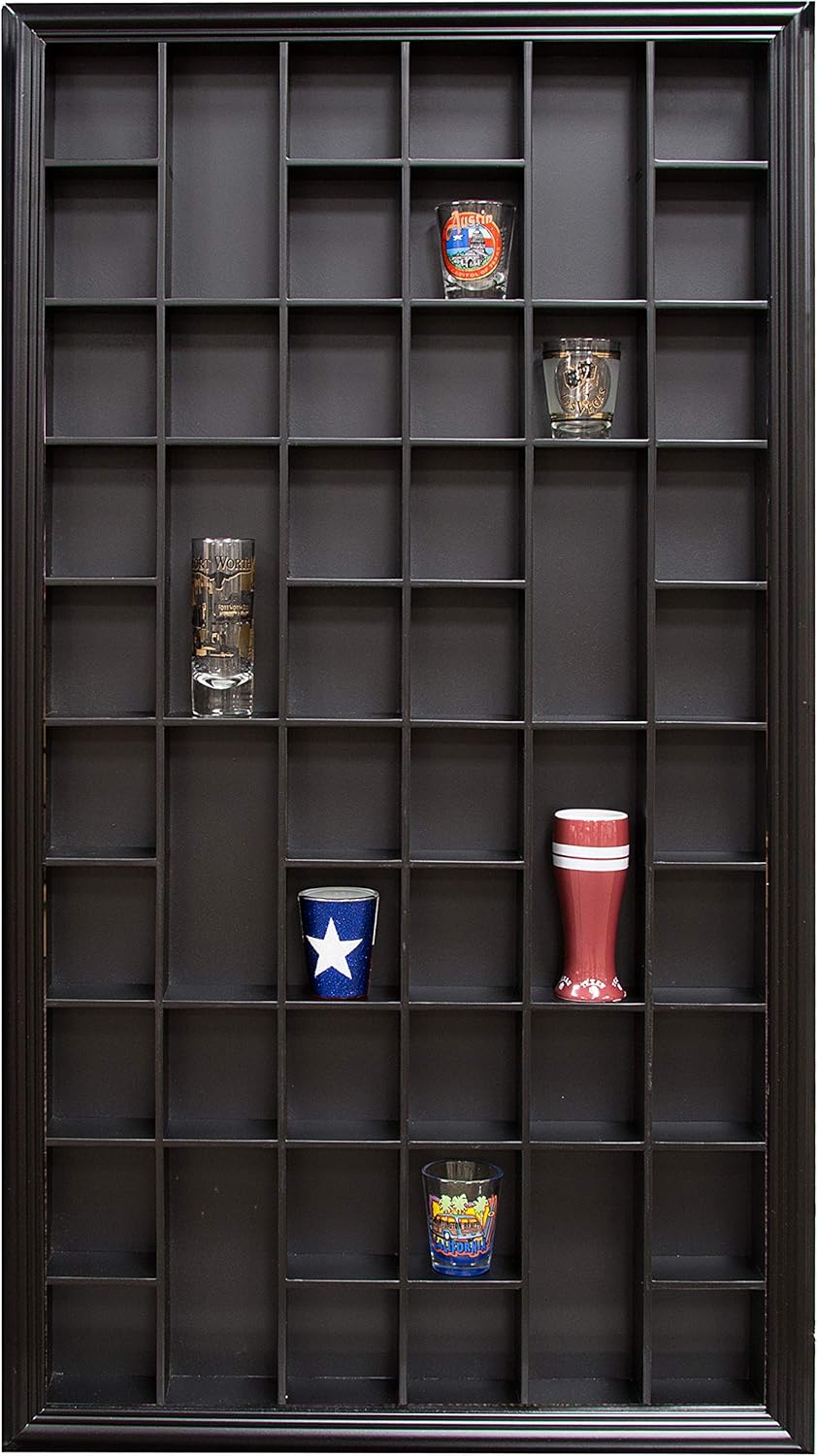 Gallery Solutions 17x32 Shot Cabinet with Glass Front, Black Display Cases, 17