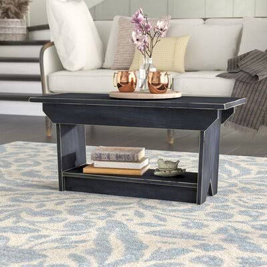 Gracie Oaks Solid Wood Sled Coffee Table Andover Mills Color: Red