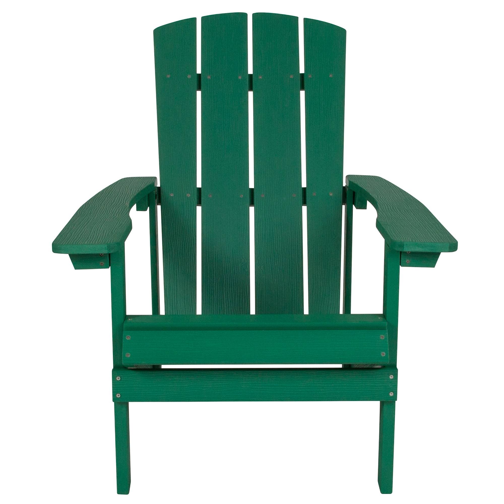 Emma and Oliver All-Weather Adirondack Chair in Green Faux Wood