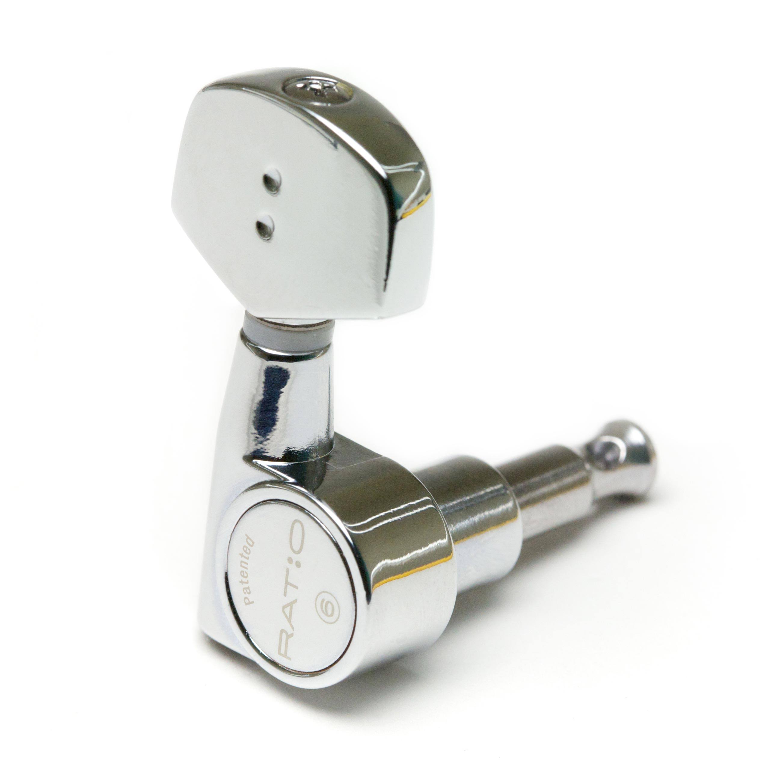 Graph Tech PRN-2411-C0 Ratio Tuned Machine Heads - Acoustic 3+3 Contemporary Chrome 2 Pin