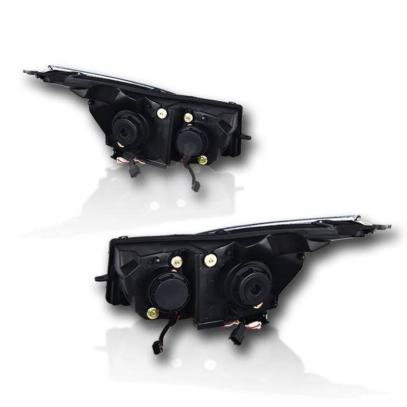 Winjet 11-15 Chevy Cruze DRL Projector Head Light - Black - Clear