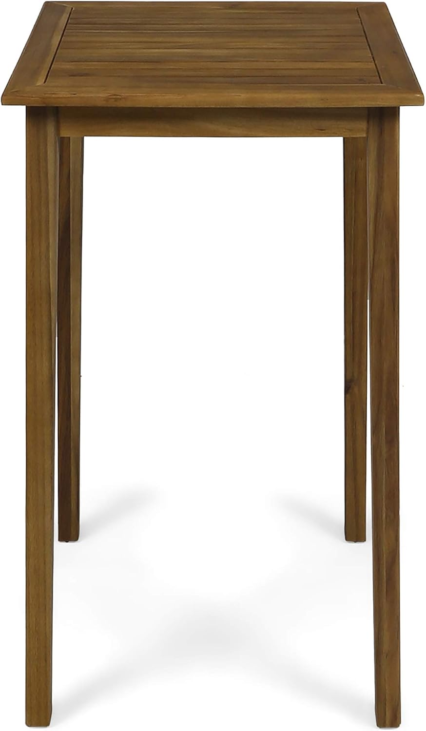 Christopher Knight Home Teresa Outdoor Minimalist Acacia Wood Square Bar Table Teak Finish