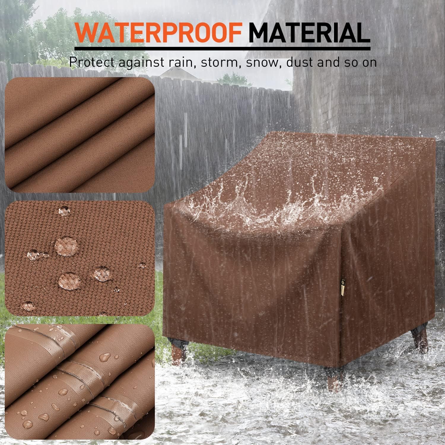 Arcedo Outdoor Chair Covers, 2 Pack Waterproof Patio Chair Covers, Heavy Duty Garden Lawn Chair Covers with 4 Straps, 33