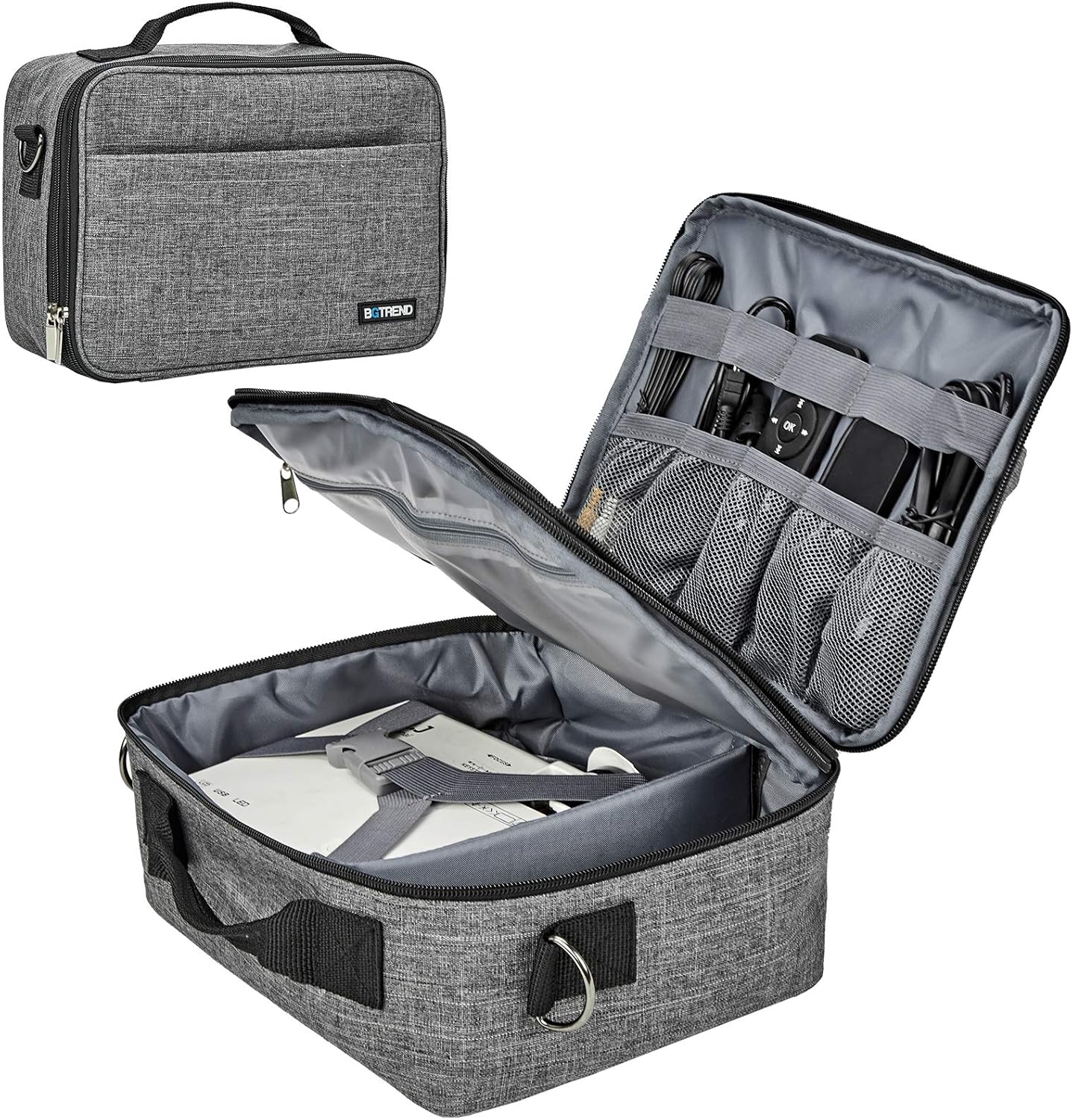 BGTREND Carrying Bag for Mini Projector, Portable Case for DR.J Mini Projector and Accessories, Grey