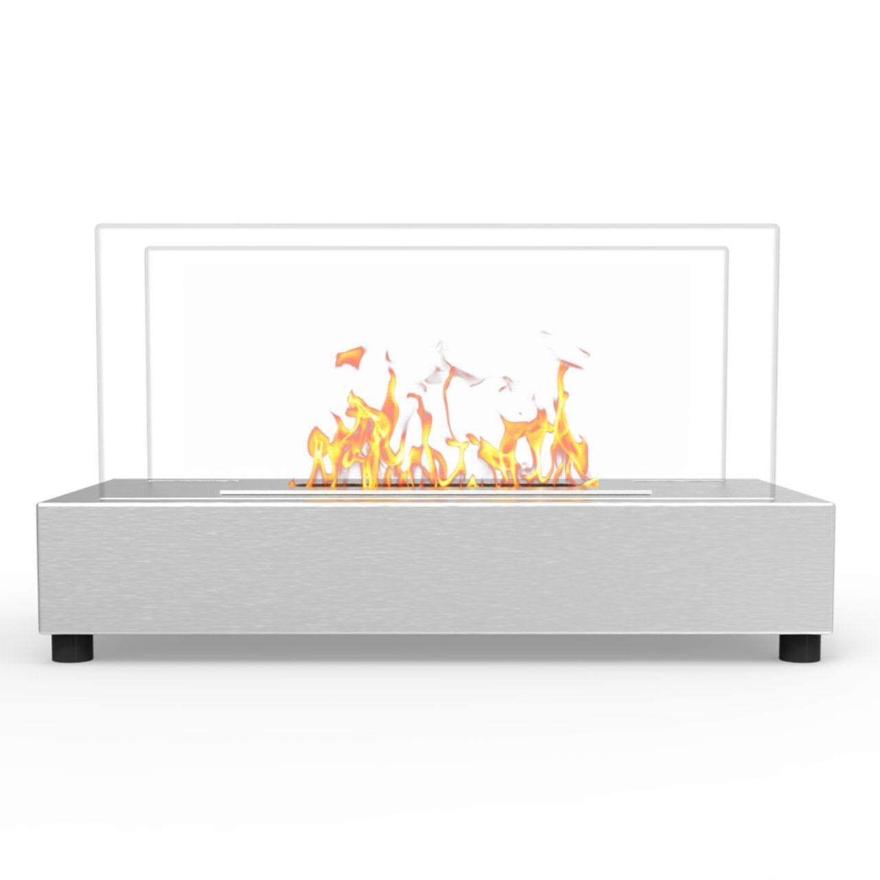 Moda Flame Vigo Ventless Indoor Outdoor Fire Pit Tabletop Portable Fire Bowl Pot Bio Ethanol Fireplace - Stainless Steel