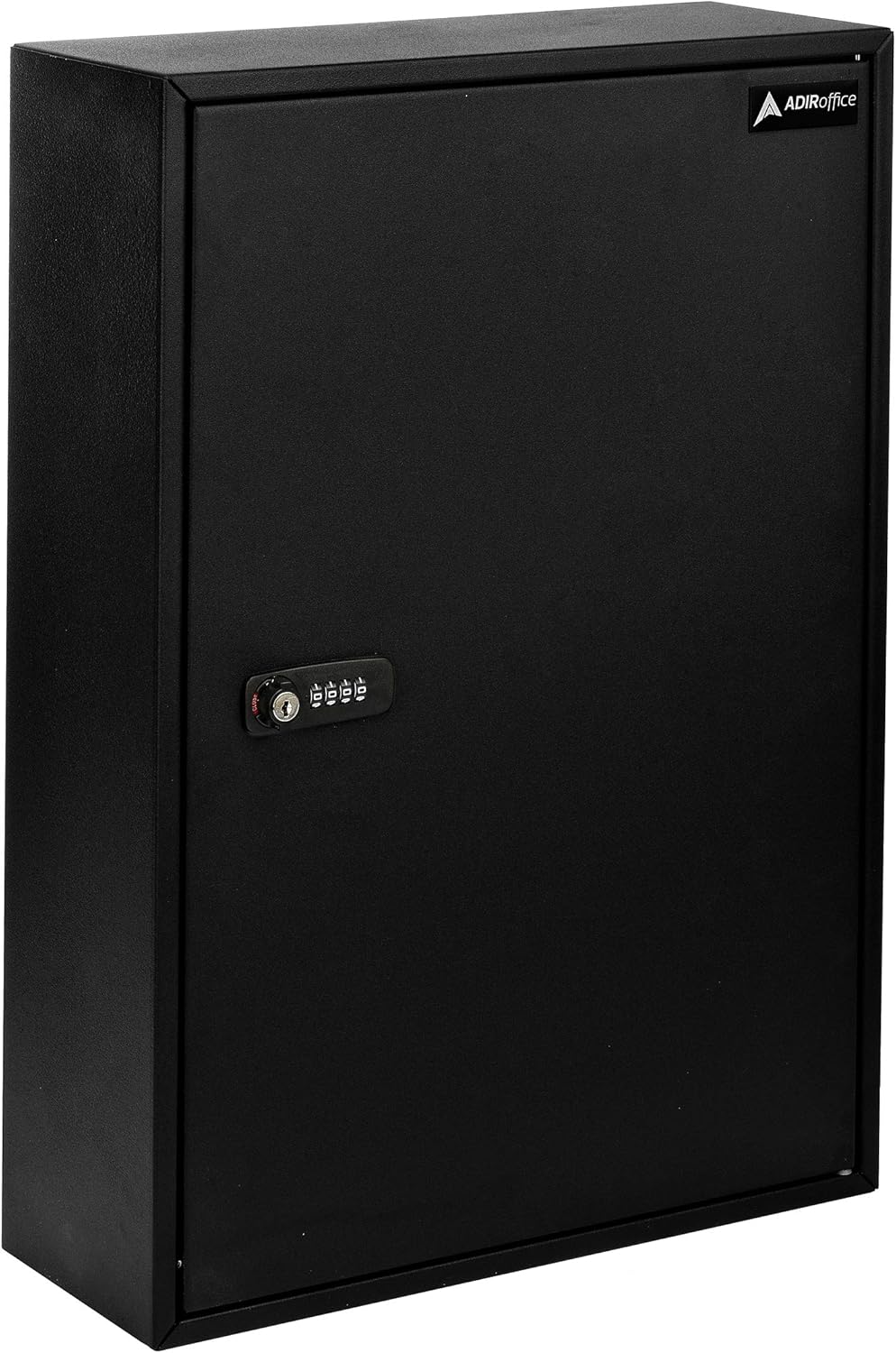 AdirOffice Key Storage Cabinet with Combination and Key Lock - Wall Mounted Steel Keybox w/Code - Durable Safe & Organizer for Keys (200 Key, Black)