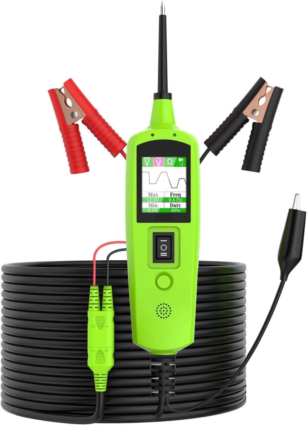 PLAYOCCAR Automotive Circuit Tester Probe Kit, 12V 24V Car Electrical Power System Diagnostic Tool with Built-in Flashlight for Testing AC/DC Voltage, Resistance & Diode