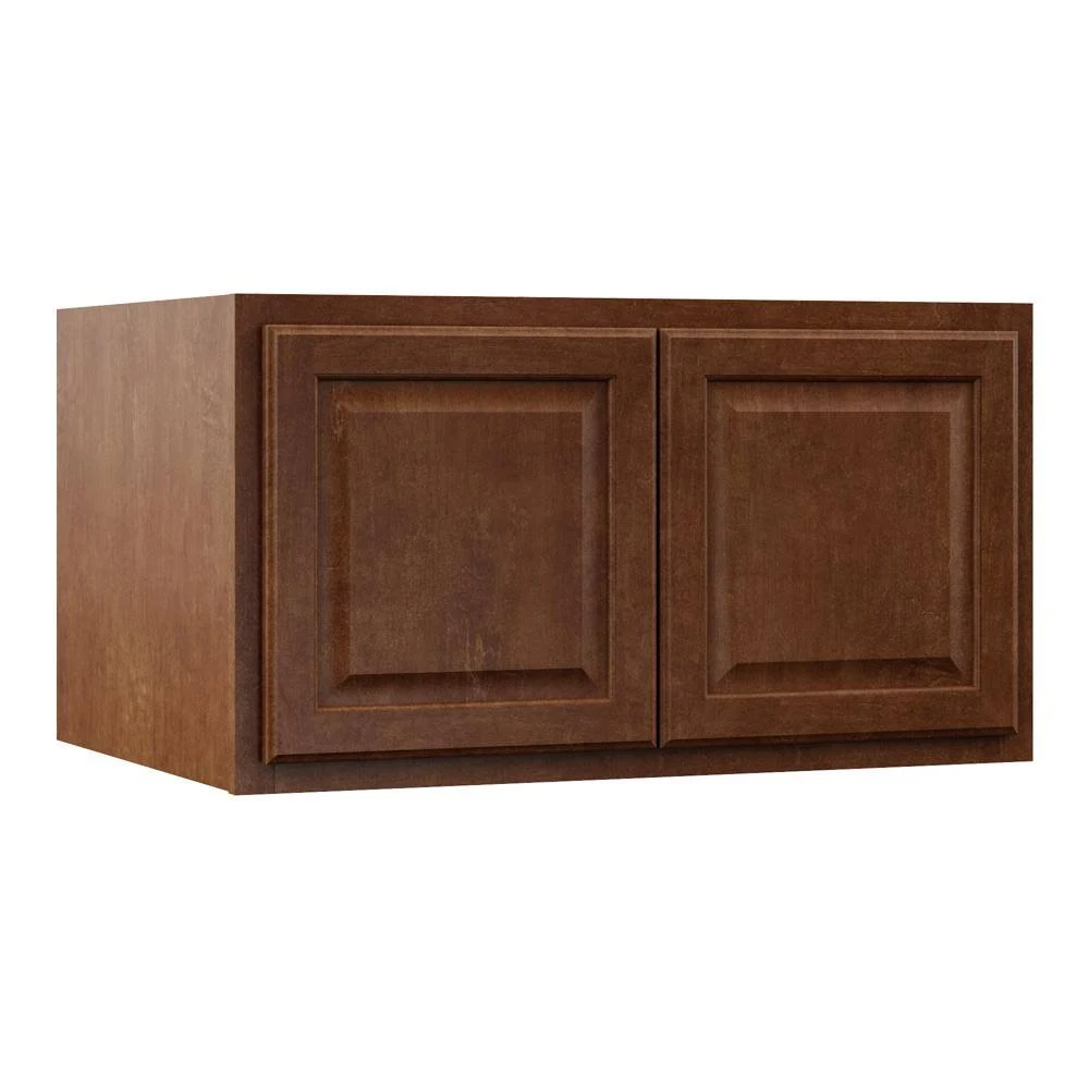 Hampton Bay Hampton 36x24x24 in. Above Refrigerator Deep Wall Bridge Kitchen Cabinet in Cognac (Assembled)