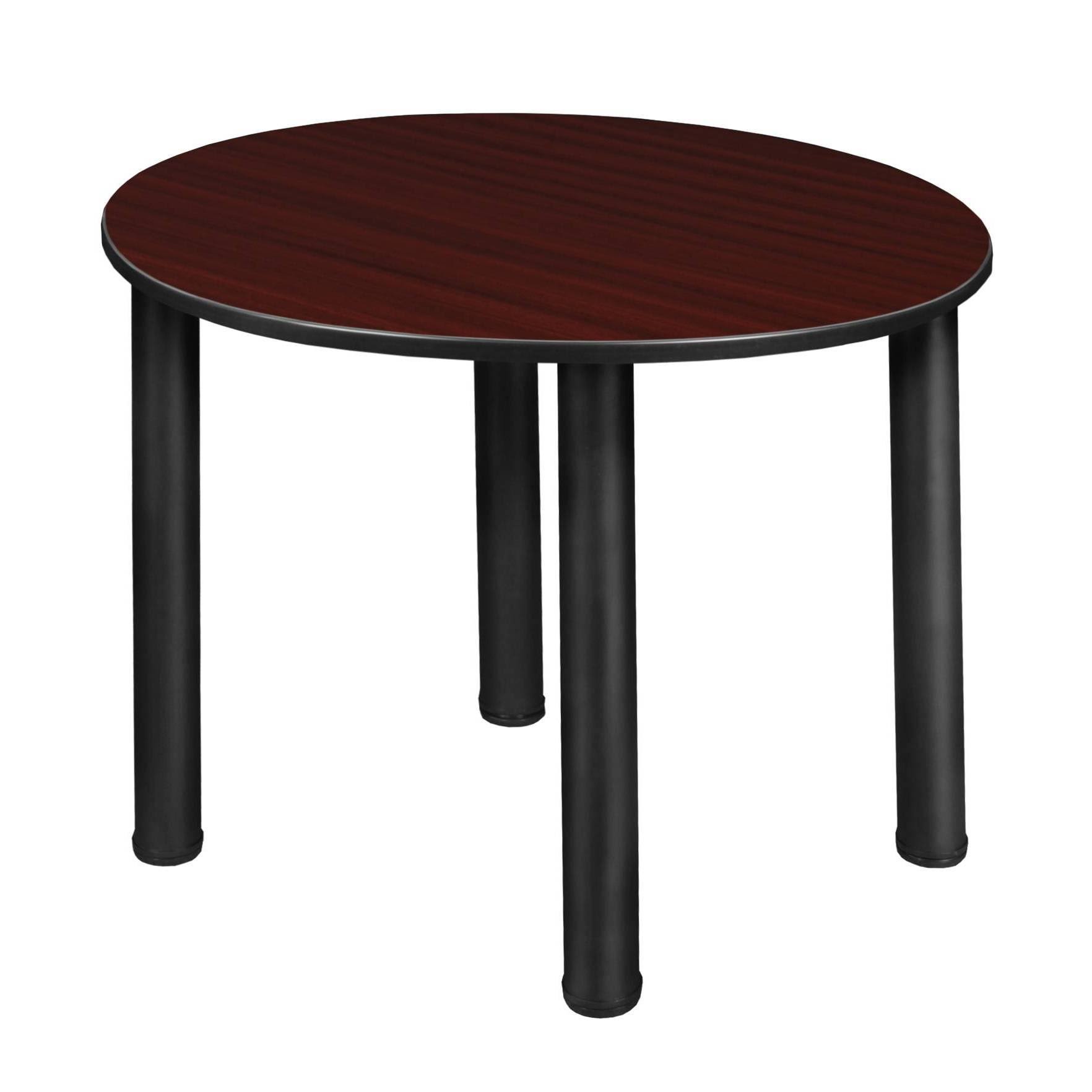 30x22 Rochester Round Slim Dining Table Mahogany/Black - Regency