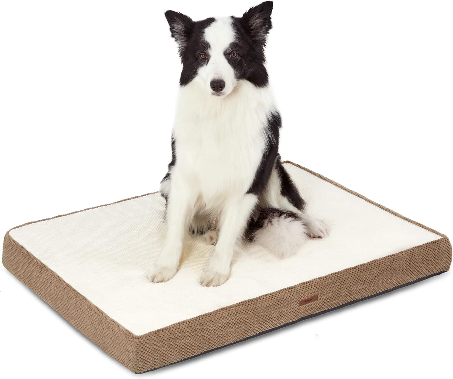 Lesure Large Memory Foam Dog Bed for Crate - Orthopedic Dog Beds for Large Dogs with Waterproof Liner, Washable Pet Bed with Removable Cover & Non-Slip Bottom, Chenille Sleep Surface
