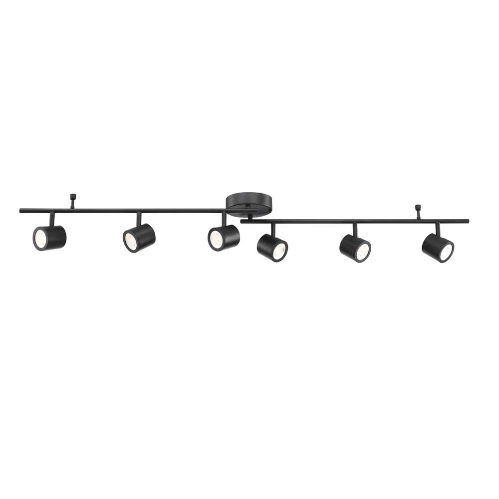 EnviroLite 4.33 ft. 6-Light Black Integrated LED Track Lighting Kit with Adjustable Bar and 6-Rotating Track Heads EVT61047D3-05