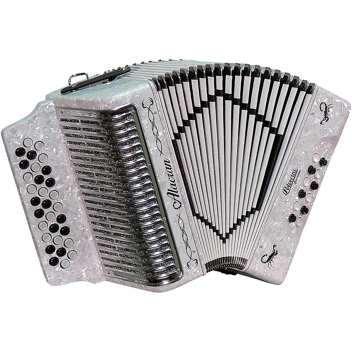 SofiaMari Alacran Accordion with Case and Straps White E/A/D
