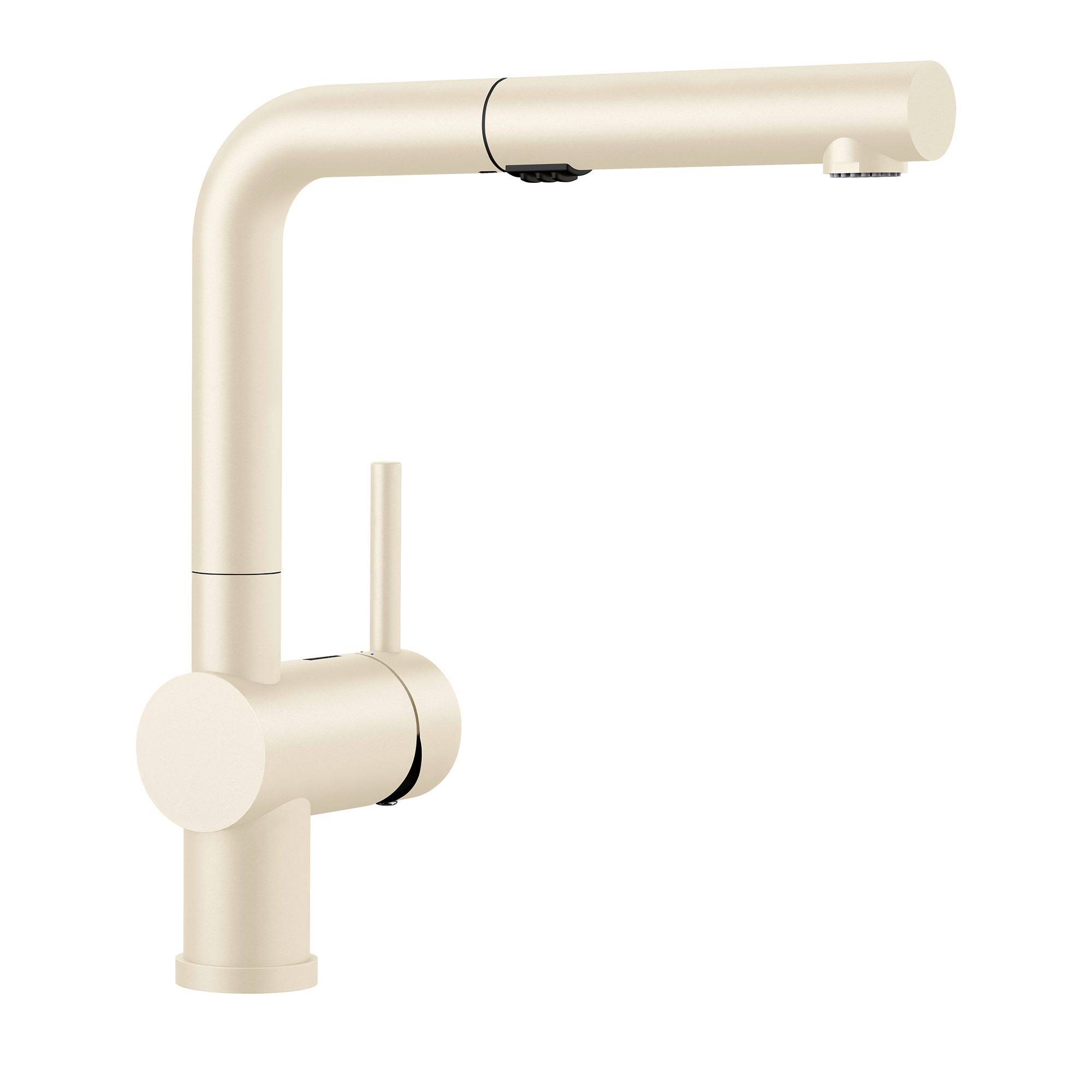 Blanco 526372 Linus Pull Out Single Handle Kitchen Faucet with Accessories Finish: Biscuit