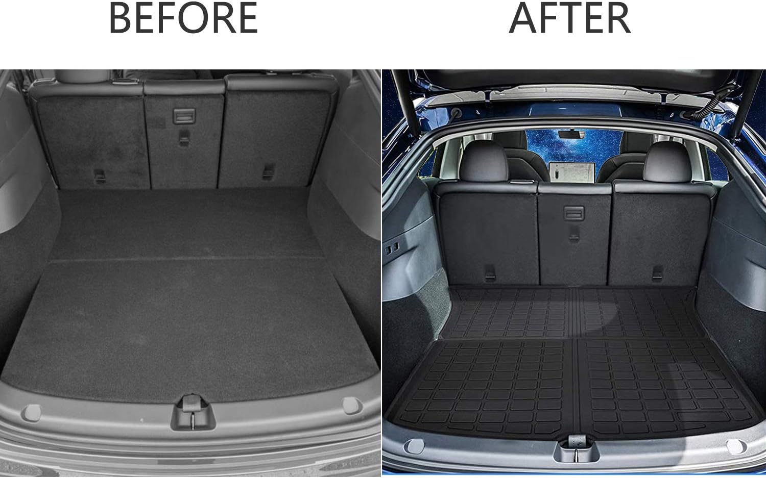 KIKIMO Tesla Model Y Cargo Mat Cargo Liners, Tesla Model Y Accessories, All Weather Trunk Mat, Waterproof Rear Cargo Mat Custom Fit for Tesla, Heavy Duty Floor Mats