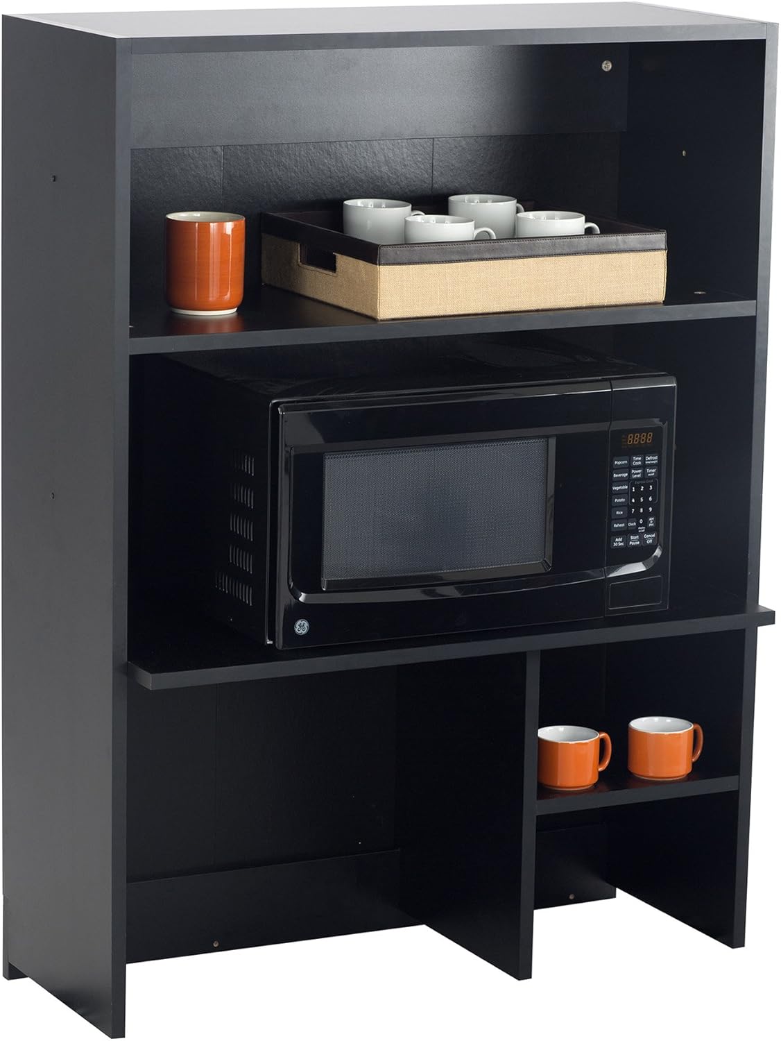 Safco Products Modular Hospitality Breakroom Top Cabinet, Appliance Hutch, Asian Night Base/Black Top