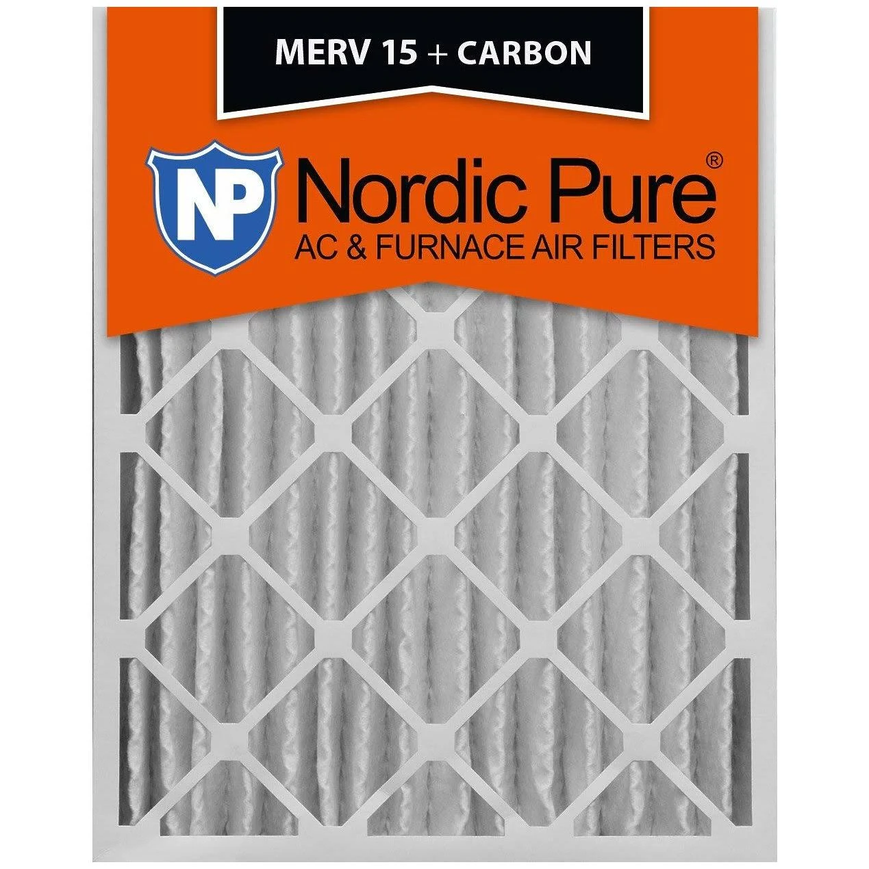 Nordic Pure 20x25x4 MERV 15 Pleated Plus Carbon AC Furnace Air Filter 1 Pack