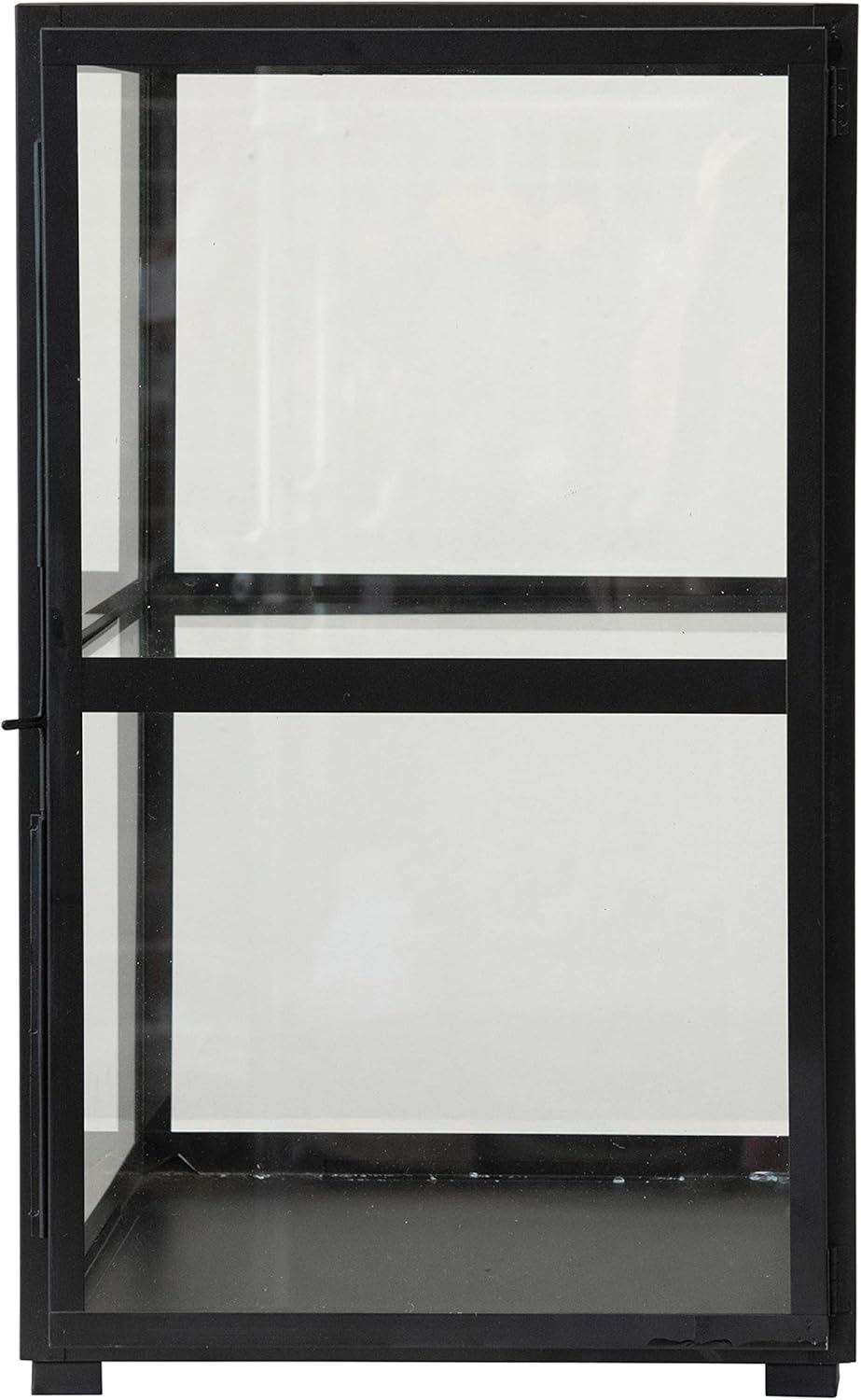 Creative Co-Op Metal & Glass Display 1 Shelf, Black Cabinet