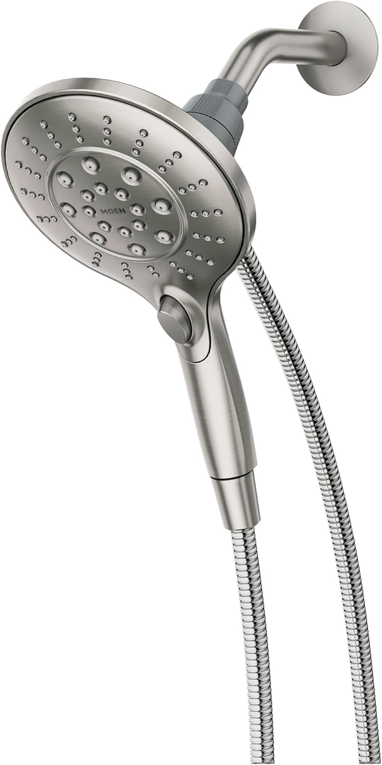 Moen 26112SRN Engage Magnetix Six-Function 5.5-Inch Handheld Showerhead with Magnetic Docking System, Spot Resist Brushed Nickel Pack of 2