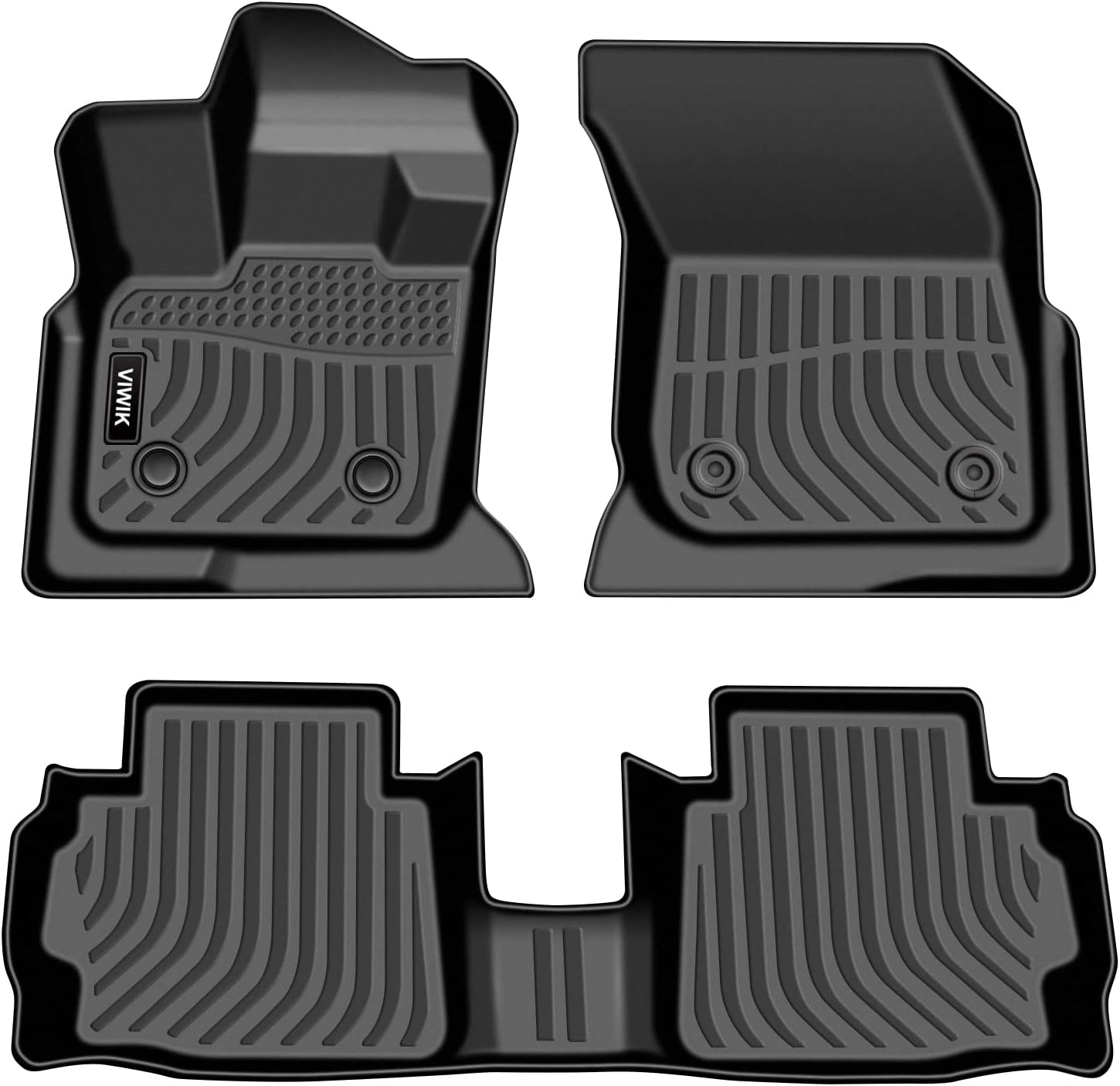 VIWIK Floor Mats Compatible for 2017-2020 Fusion/2017-2020 MKZ, Car Mats All Weather Protection Custom Full Set Floor Liners Include 1st and 2nd Row Front & Rear, Automotive Floor Mats TPE Black
