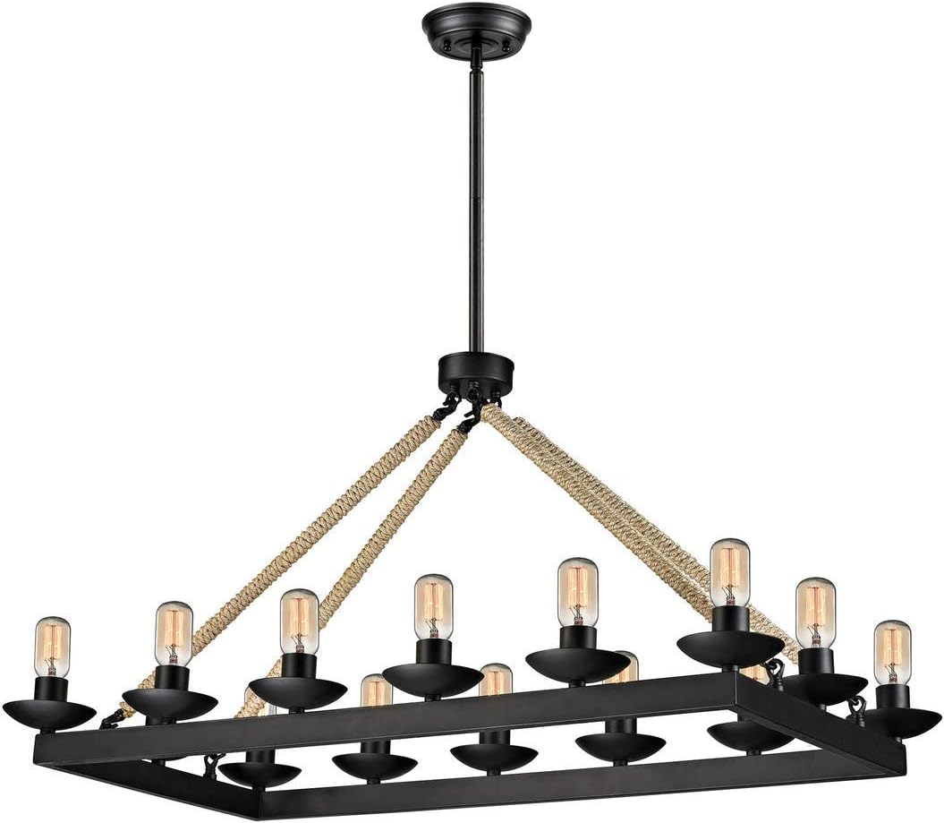 Elk Lighting 15904/14 Pearce Collection 14 Light Chandelier, Matte Black
