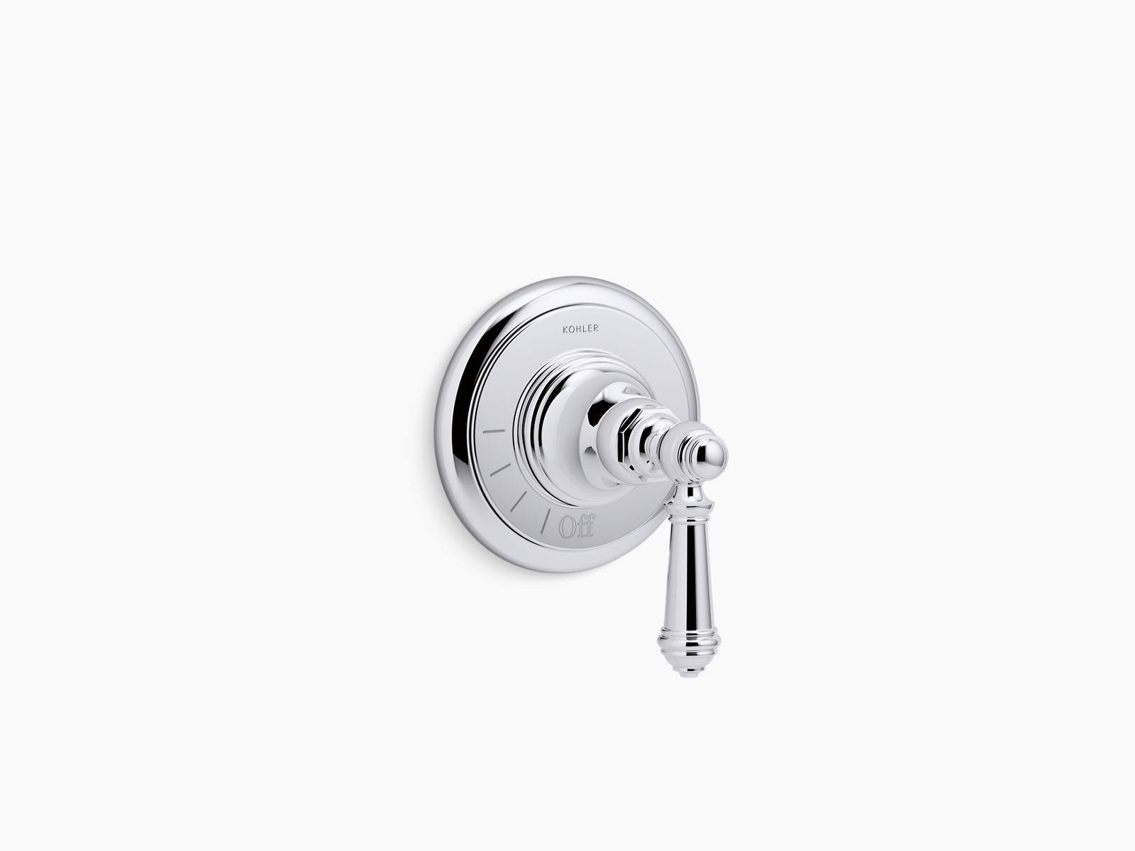 Kohler T72771-4-CP Artifacts Volume Control Valve Trim with Lever Handle - Polished Chrome