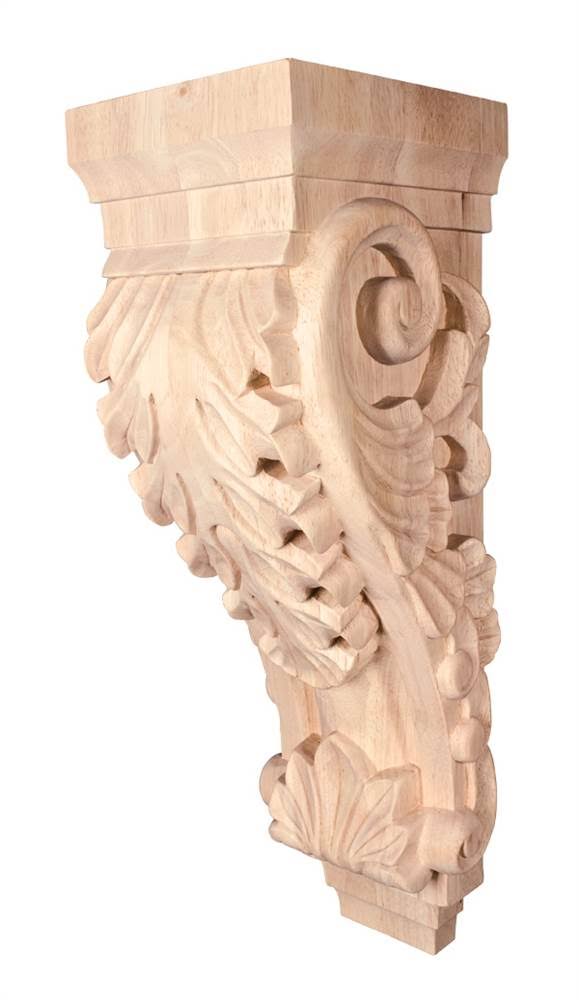 Hardware Resources - CORBB-3ALD - Large Acanthus Wood Corbel - Alder