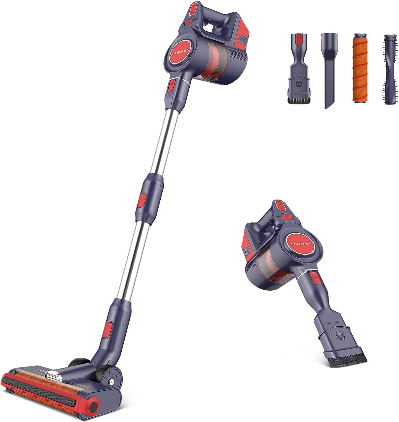 JASHEN D18 Cordless Vacuum Cleaner, Lightweight Stick Vacuum Cleaner, 250W Suction, 3-in-1 Handheld Vac, for Hard Floor, Tile, Laminate, Carpet
