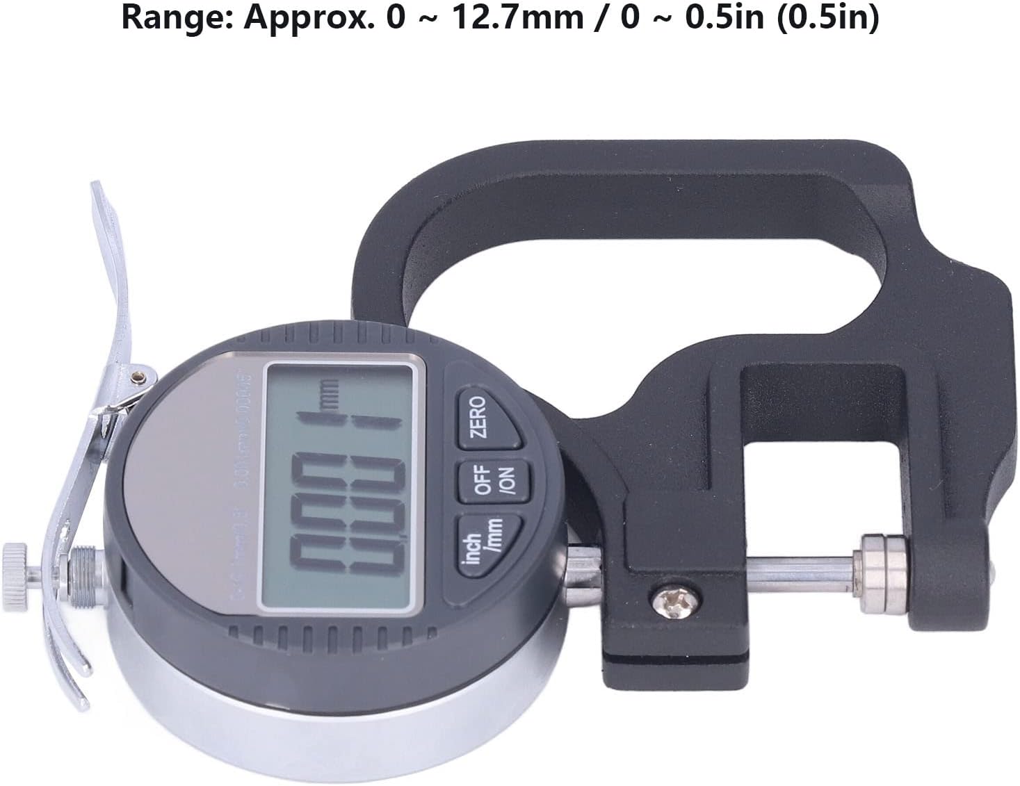 LCD Digital Display Thickness Gauge Micrometer Meter Accurate Measuring Tool for Paper Film 0‑12.7mm