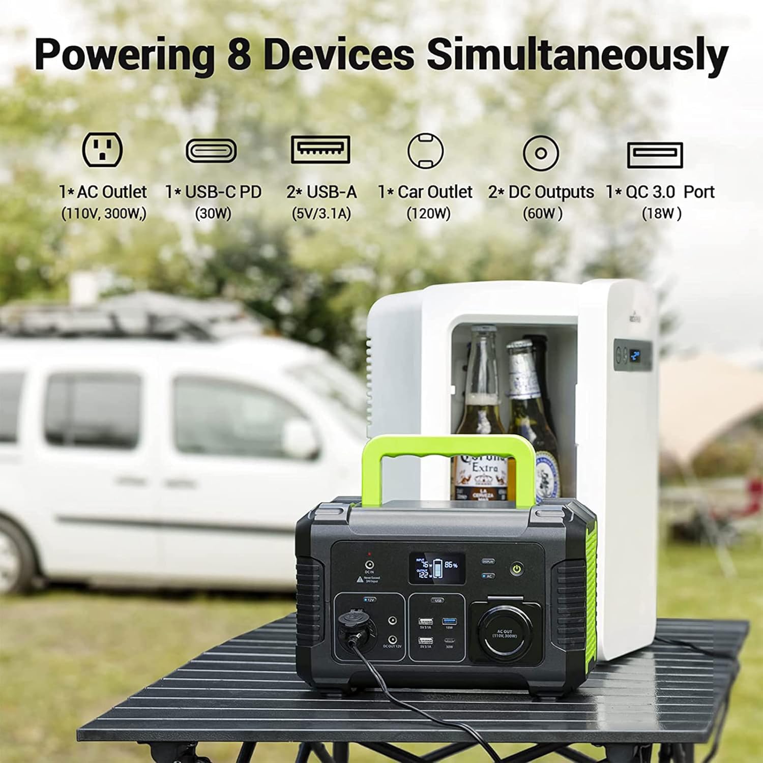PAXCESS 300W Portable Power Station, 78000mAh Solar Generator Backup Lithium Battery Pack, 110V Pure Sine Wave AC Outlet, QC 3.0 USB-C PD Input/Output ​for Home Emergency Outdoor RV/Van Camping Power