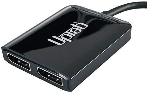 UPTab USB C to Dual DisplayPort Adapter 8K, UPTab USB-C to DisplayPort Multi Monitor Splitter Converter, (Compatible Thunderbolt 3), for Windows PC MST, macOS Mirror SST only
