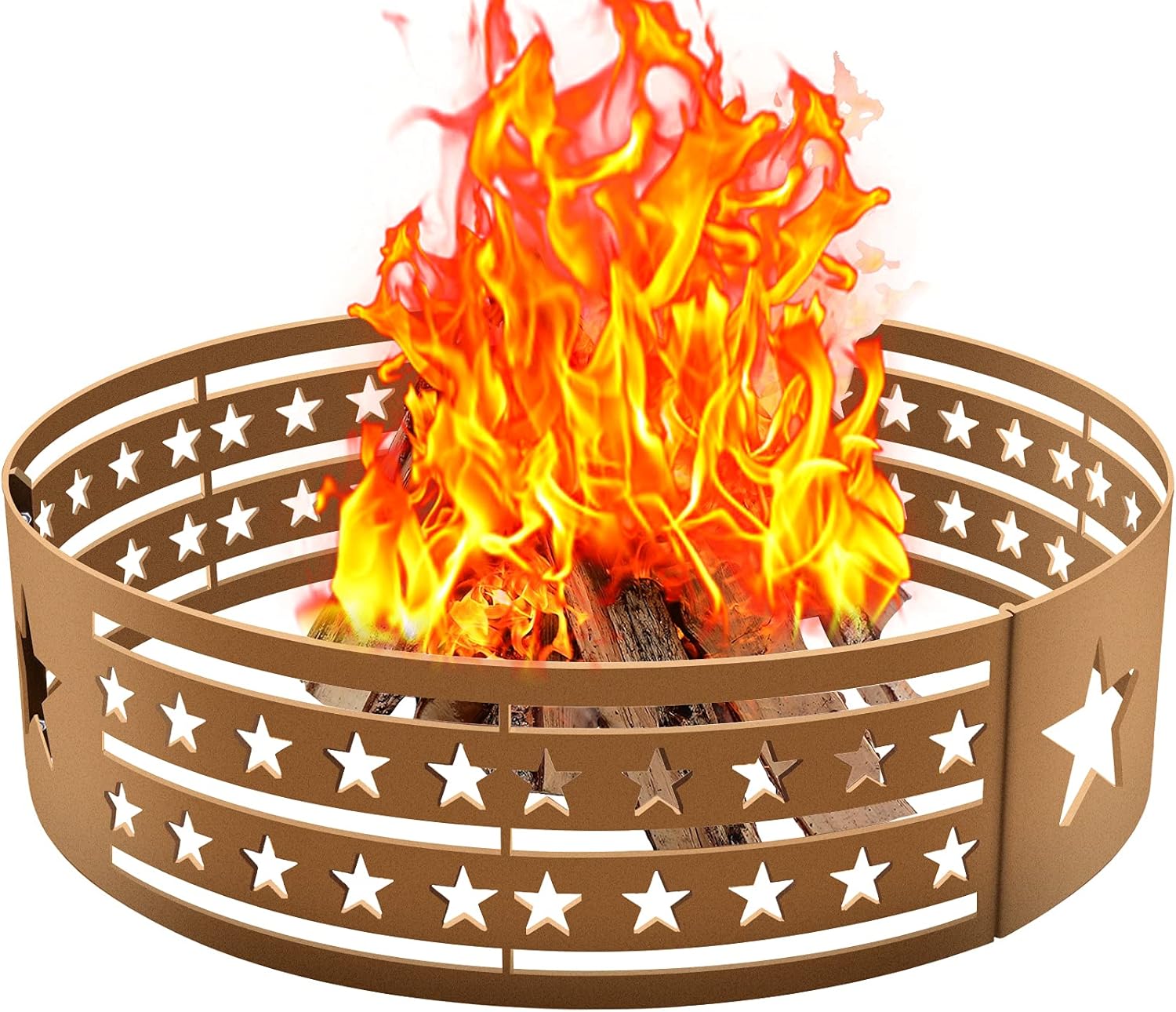 AMAGABELI GARDEN & HOME Fire Pit Outdoor Cast Iron Wood Burning Fire Bowl 28in with A Drain Hole Fireplace Extra Deep Large Round Outside Backyard Deck Camping Heavy Duty Metal Grate Rustproof BG368