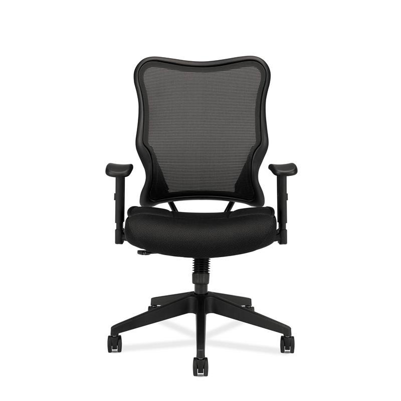 HON Wave Mesh High-Back Task Chair with Height-Adjustable Arms in Black - BSXVL702MM10
