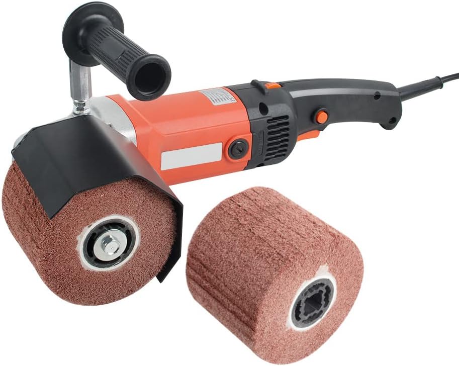 Priomive 1400W Electric Burnishing Polishing Machine 110V 500-3000 RPM Stainless Steel Polishing Machine Wheel Polisher Sander Wire Drawing Machine with 2 Wheels for Metal Stainless Steel Plastic Wood